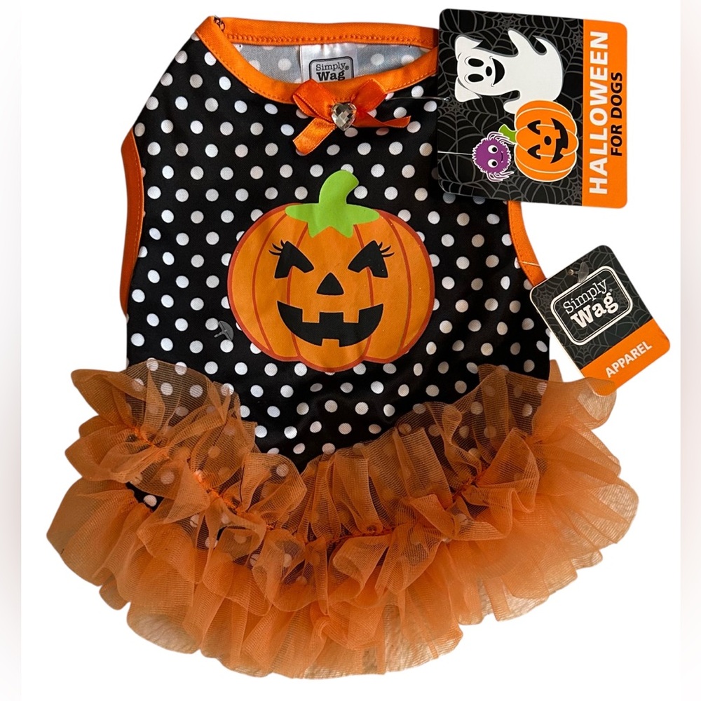NWT Simply Wag Halloween Tutu Dog Dress SZ S